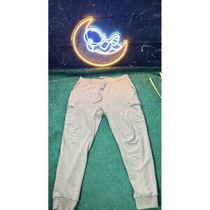 FRYE and Co Sweatpants Mens Size XL Cargo Joggers Sweatpants Beige Elastic Waist